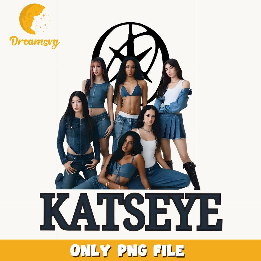 Katseye Denim Logo PNG, Kpop Girl Band, Fan PNG