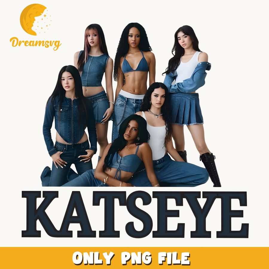 Katseye Denim Photo PNG, Kpop Pop Stars, Fan PNG