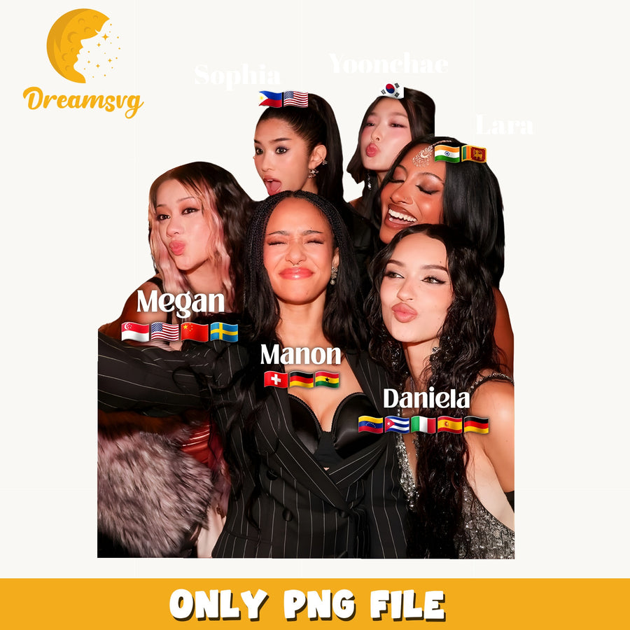 Katseye Flag Photo PNG, Kpop Girl Group, Fan PNG