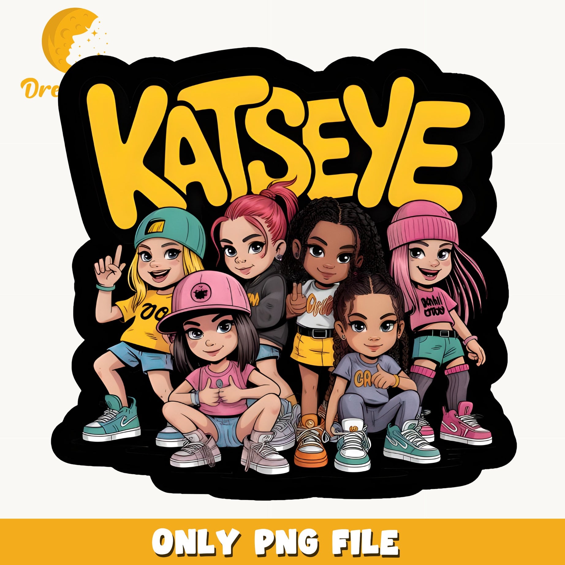 Katseye Girl Group PNG, Kpop Fan Art PNG, Girl Band PNG
