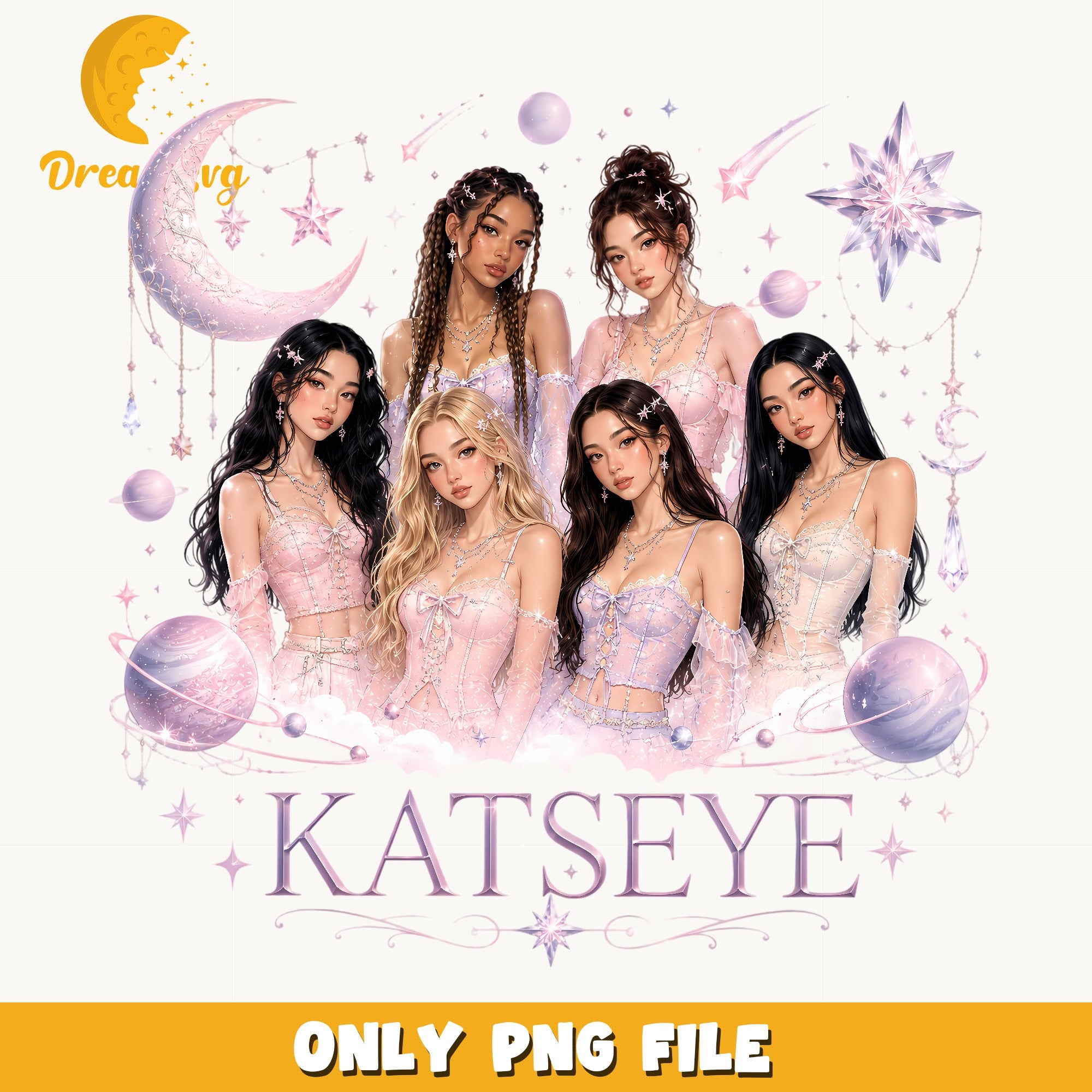 Katseye Girl Group Sublimation PNG, Kpop Merch PNG, Fan Art PNG