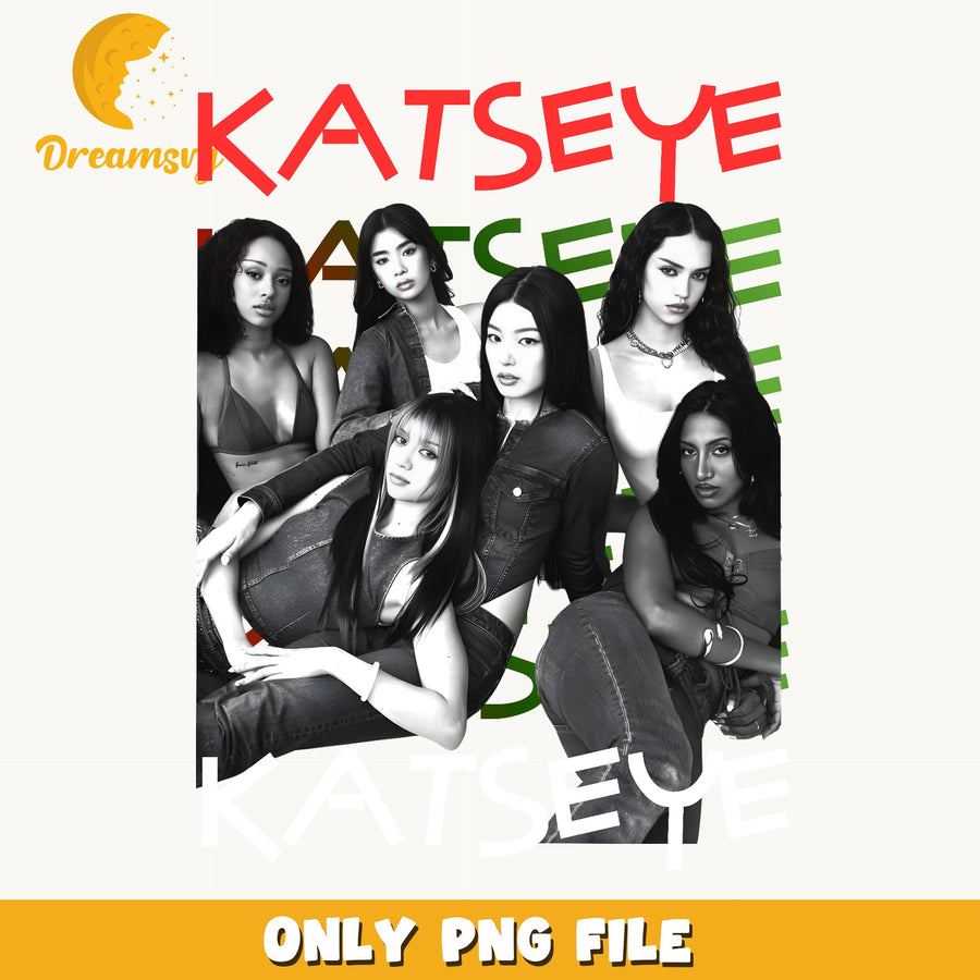 Katseye Group Collage PNG, Kpop Fan Shirt, Music PNG