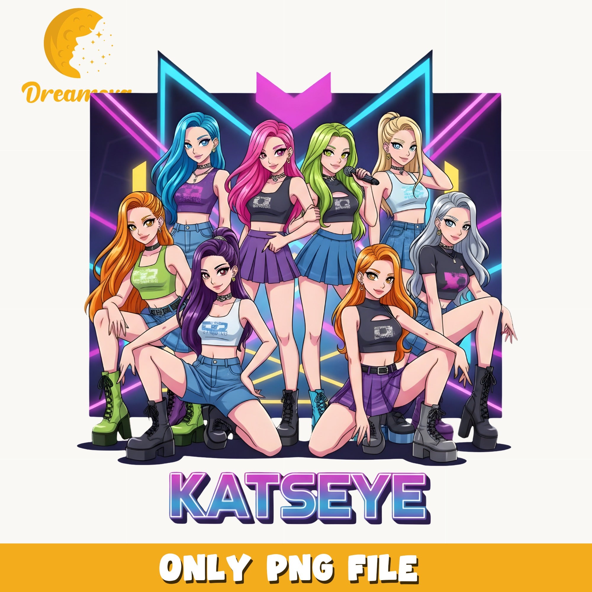 Katseye Kpop Girl Group Anime PNG, Katseye PNG, Kpop PNG