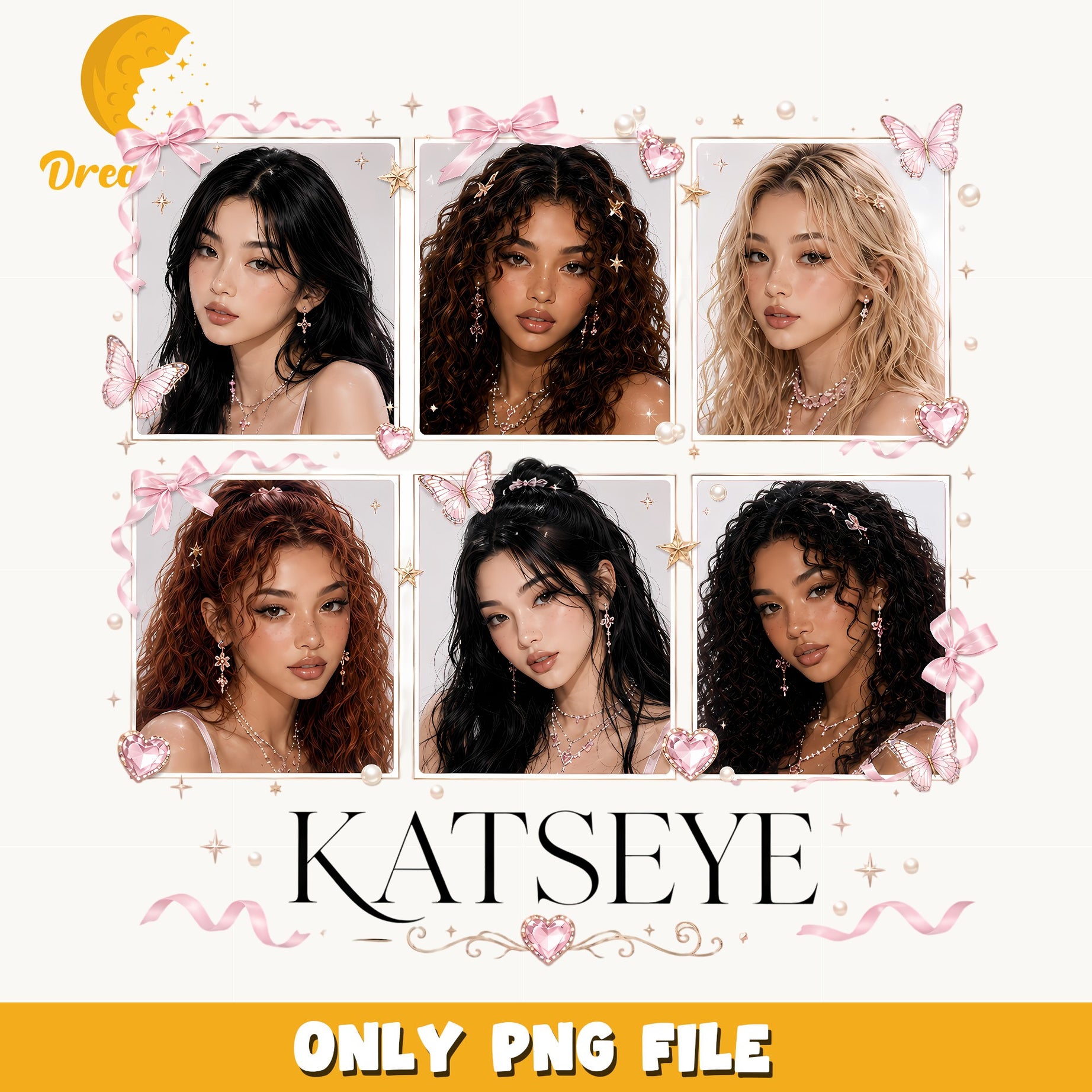 Katseye Kpop Girl Group PNG, Katseye Members PNG, Kpop Fan Art PNG