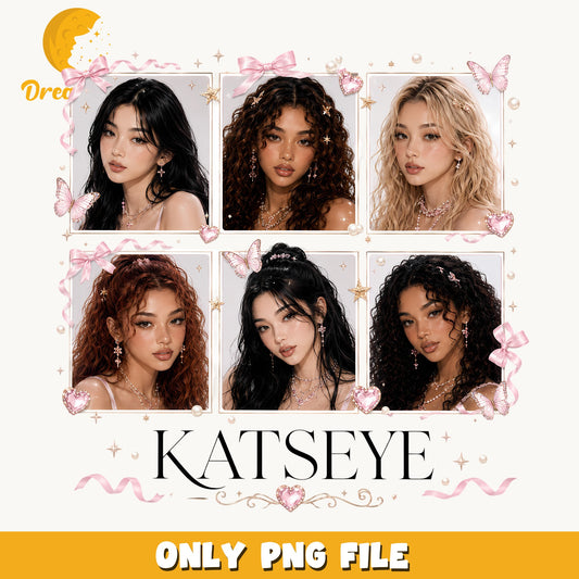 Katseye Kpop Girl Group PNG, Katseye Members PNG, Kpop Fan Art PNG