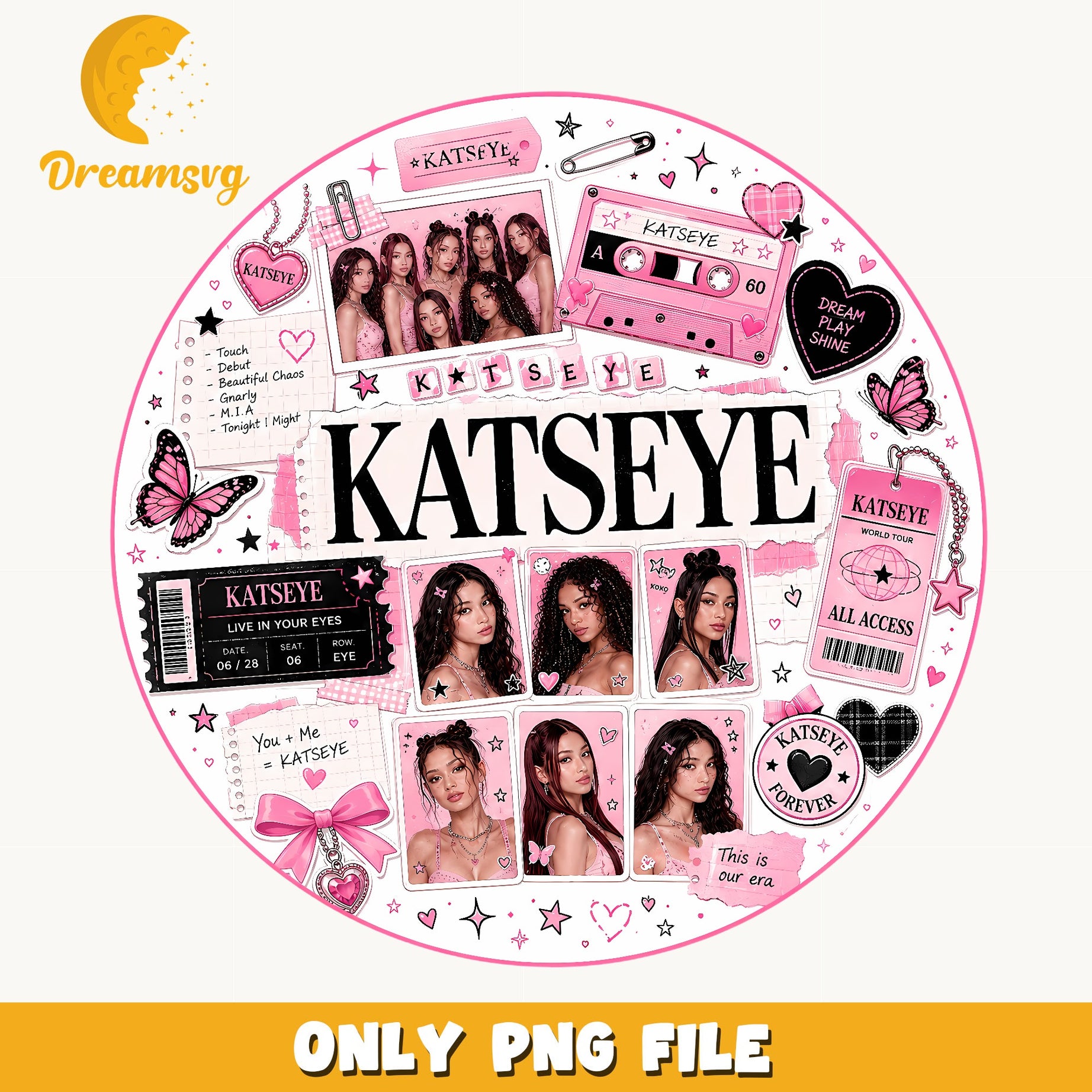 Katseye Kpop Girl Group PNG, Katseye World Tour PNG, Fan Gift PNG
