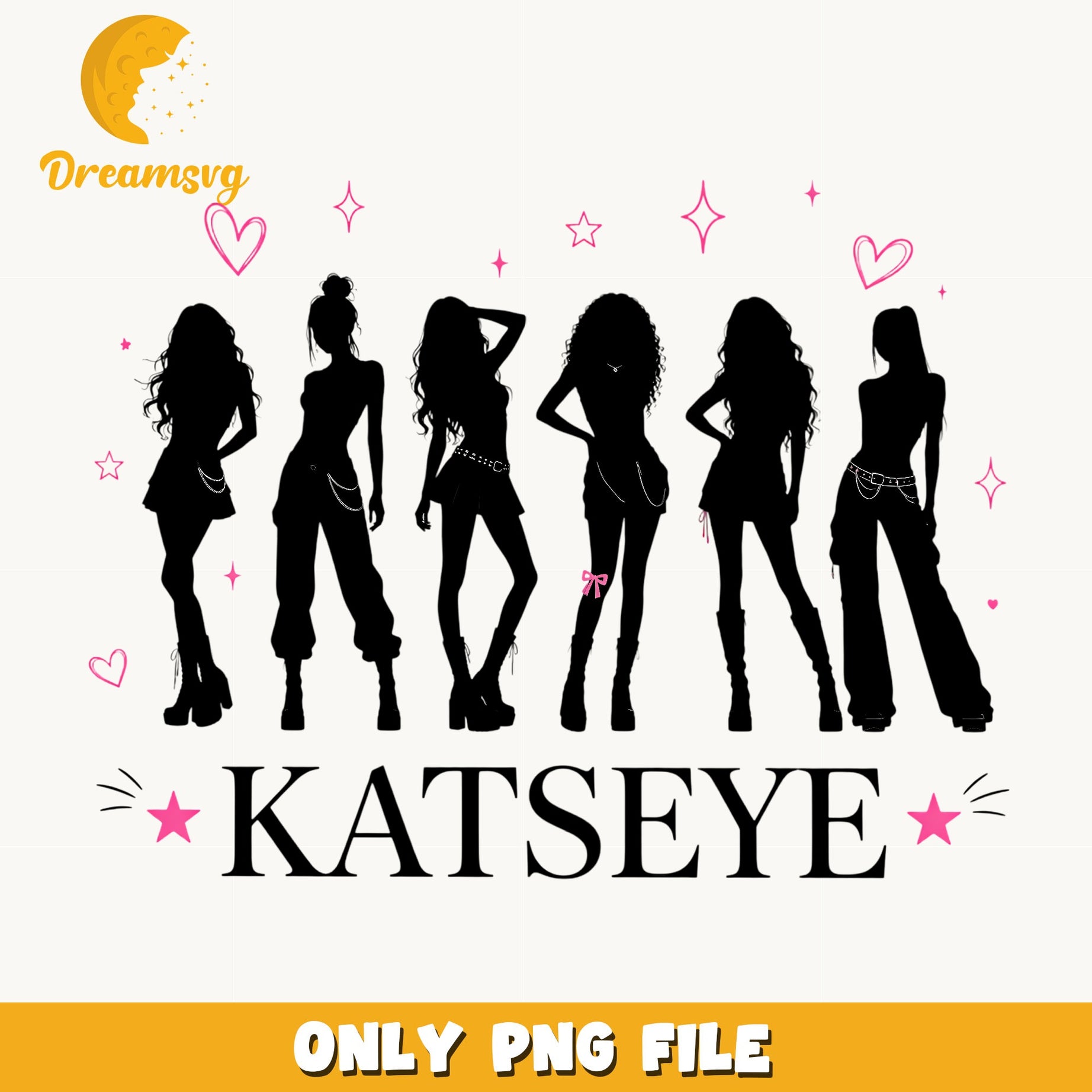 Katseye Kpop Girl Group Silhouette PNG, Katseye PNG, Kpop PNG