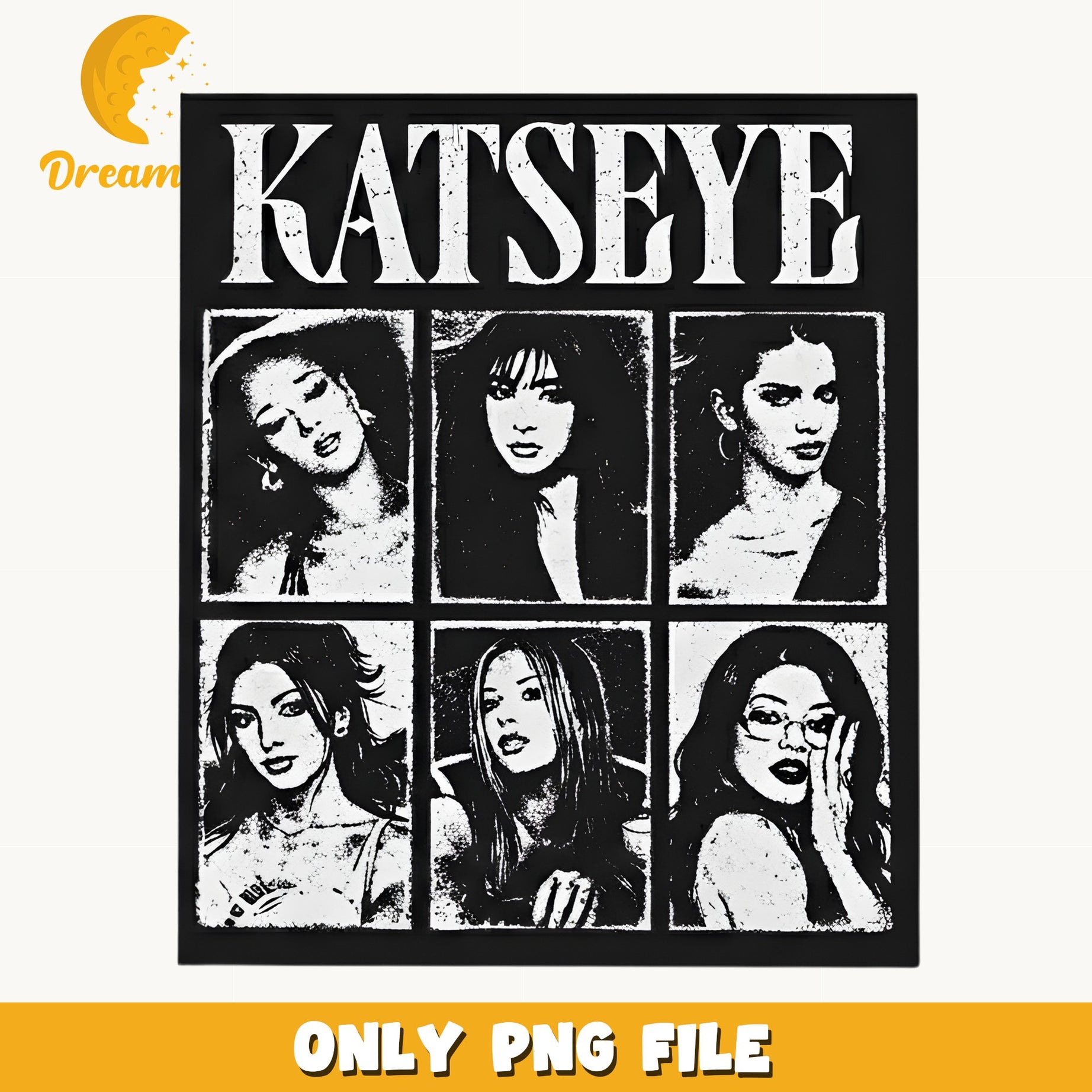 Katseye Kpop Girl Group Vintage PNG, Katseye Members PNG, Fan Gift PNG