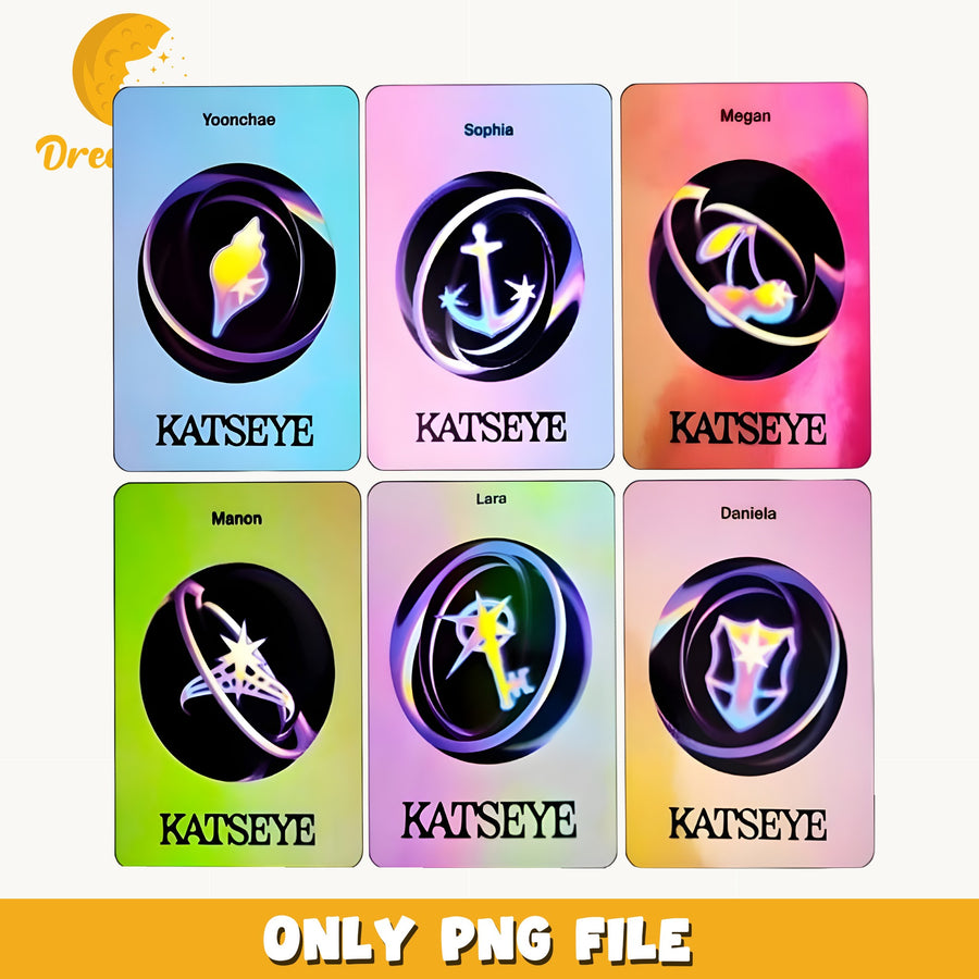 Katseye Photocard Bundle PNG, Kpop Members, Fan PNG