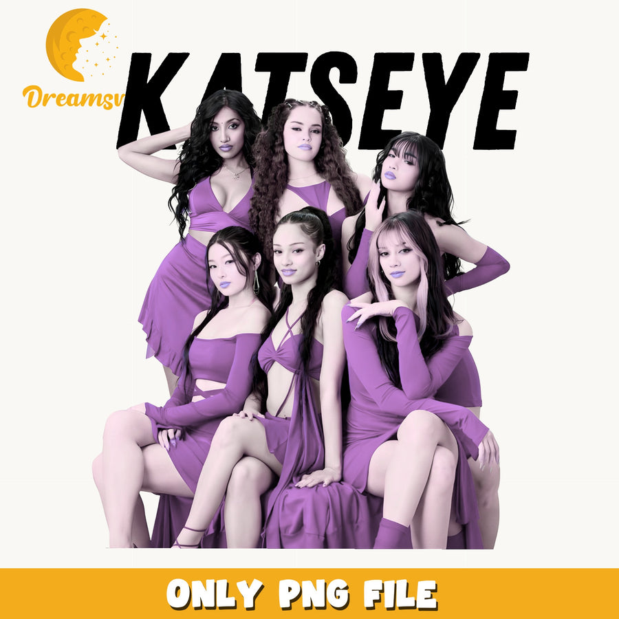 Katseye Purple Outfit PNG, Kpop Girl Band, Fan PNG