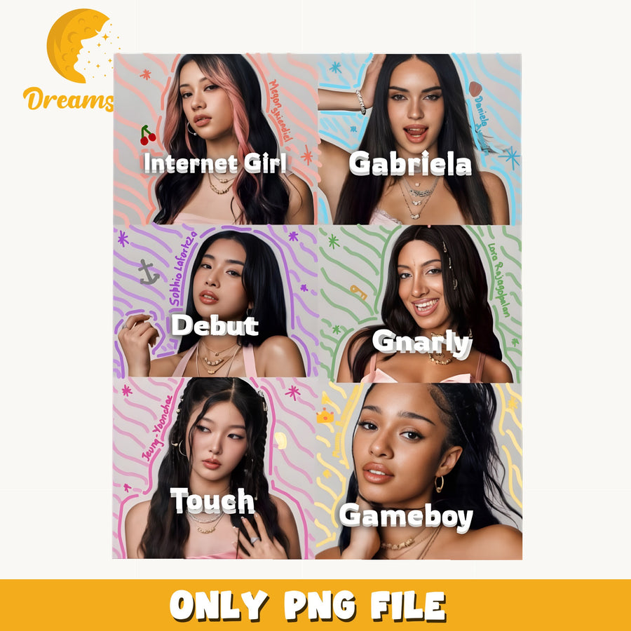 Katseye Song Titles Collage PNG, Kpop Grid, Fan PNG
