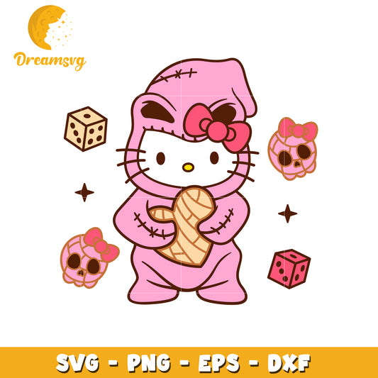 Kawaii Hello Kitty Skull SVG Cut File