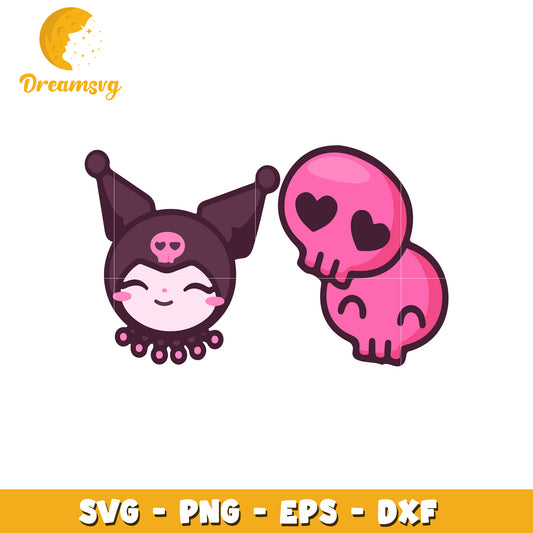 Kawaii Skull SVG Cut Files PNG EPS DXF