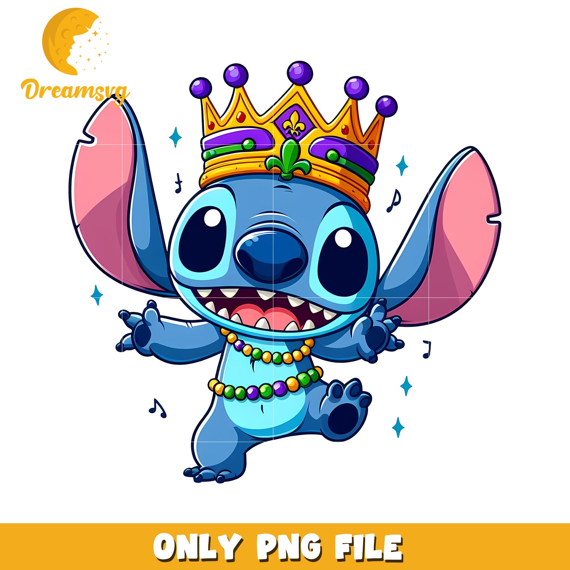 Kawaii stitch mardi gras clothes png, disney mardi gras png