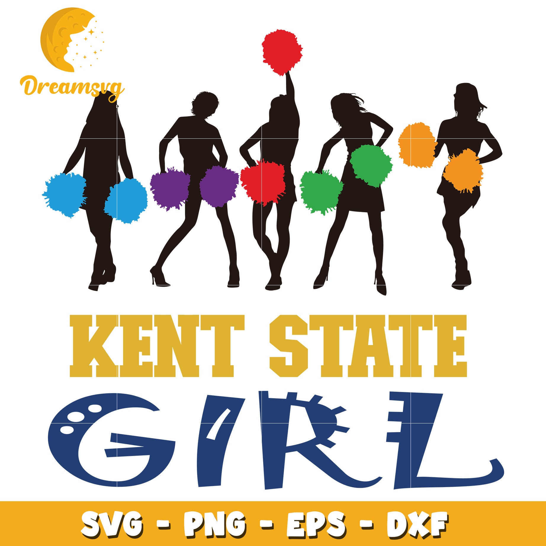 Kent State Cheerleader SVG PNG EPS DXF