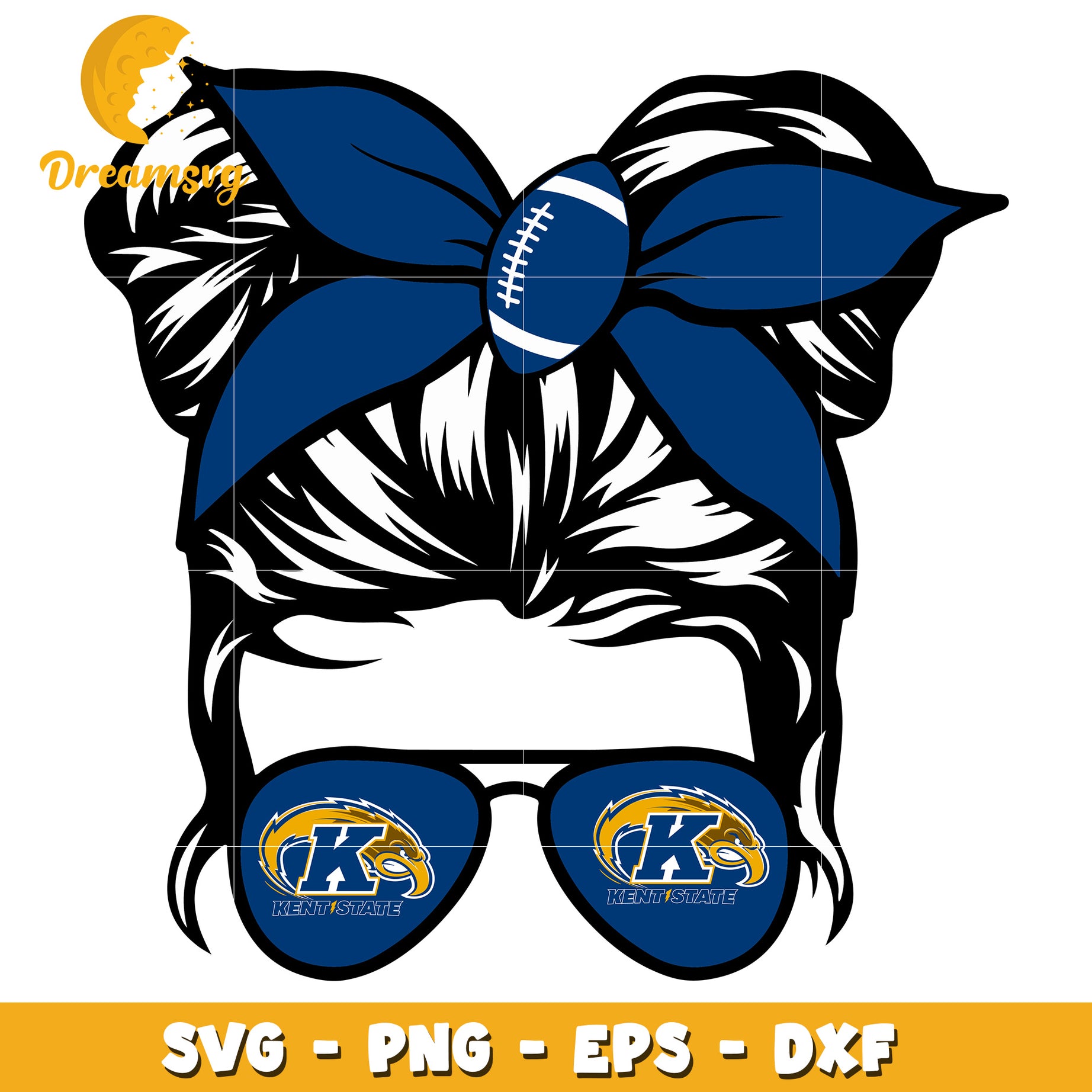 Kent State Hair Bow Football SVG Graphic for Fans and Crafters