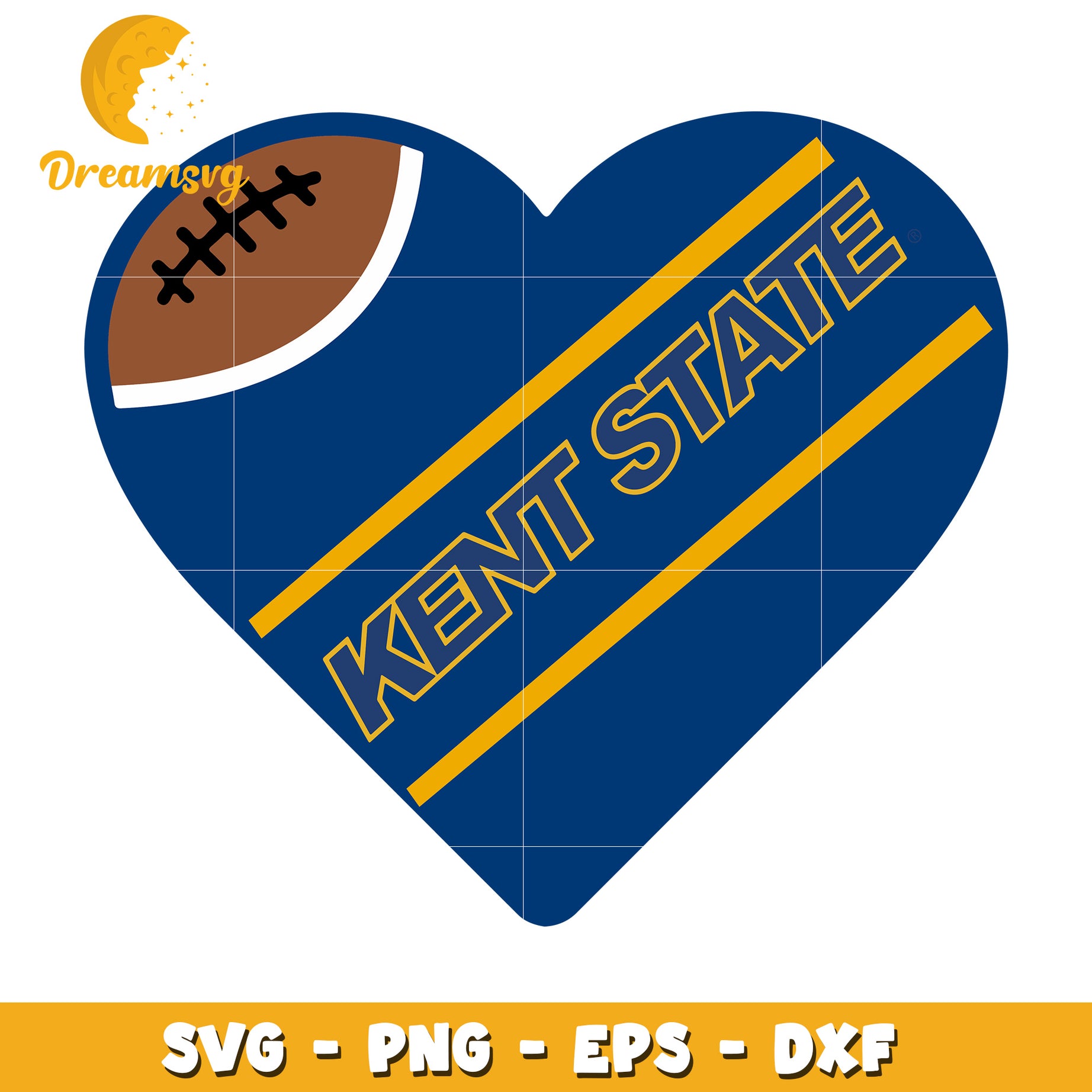 Kent State Heart Football SVG PNG EPS DXF