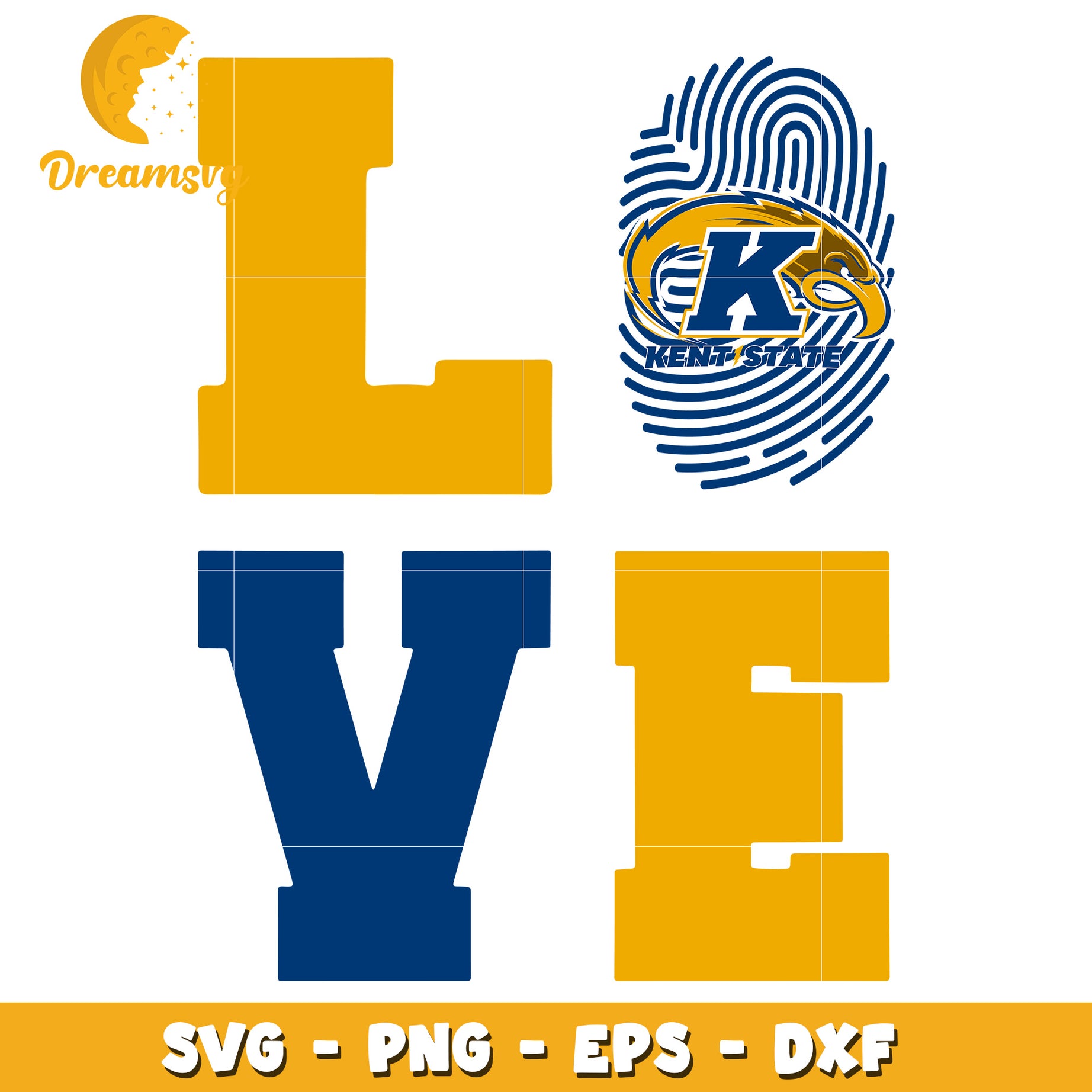 Kent State Love SVG PNG EPS DXF Cut Files