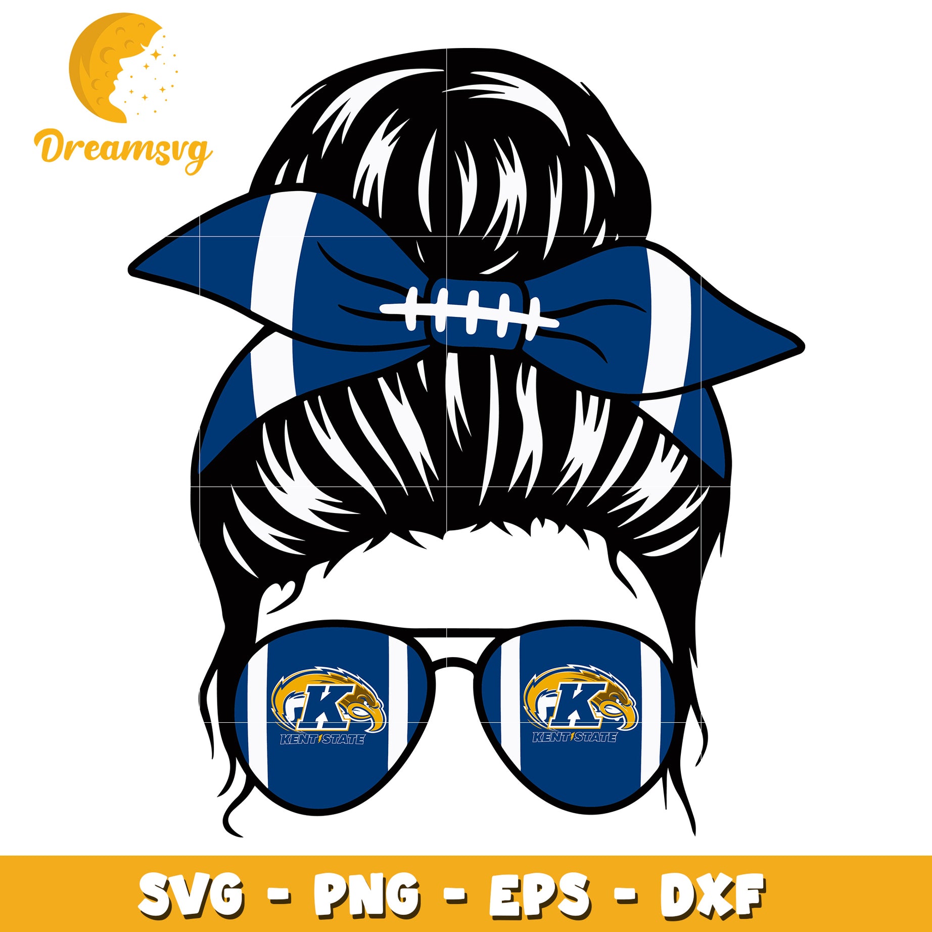 Kent State Messy Bun SVG Cut File