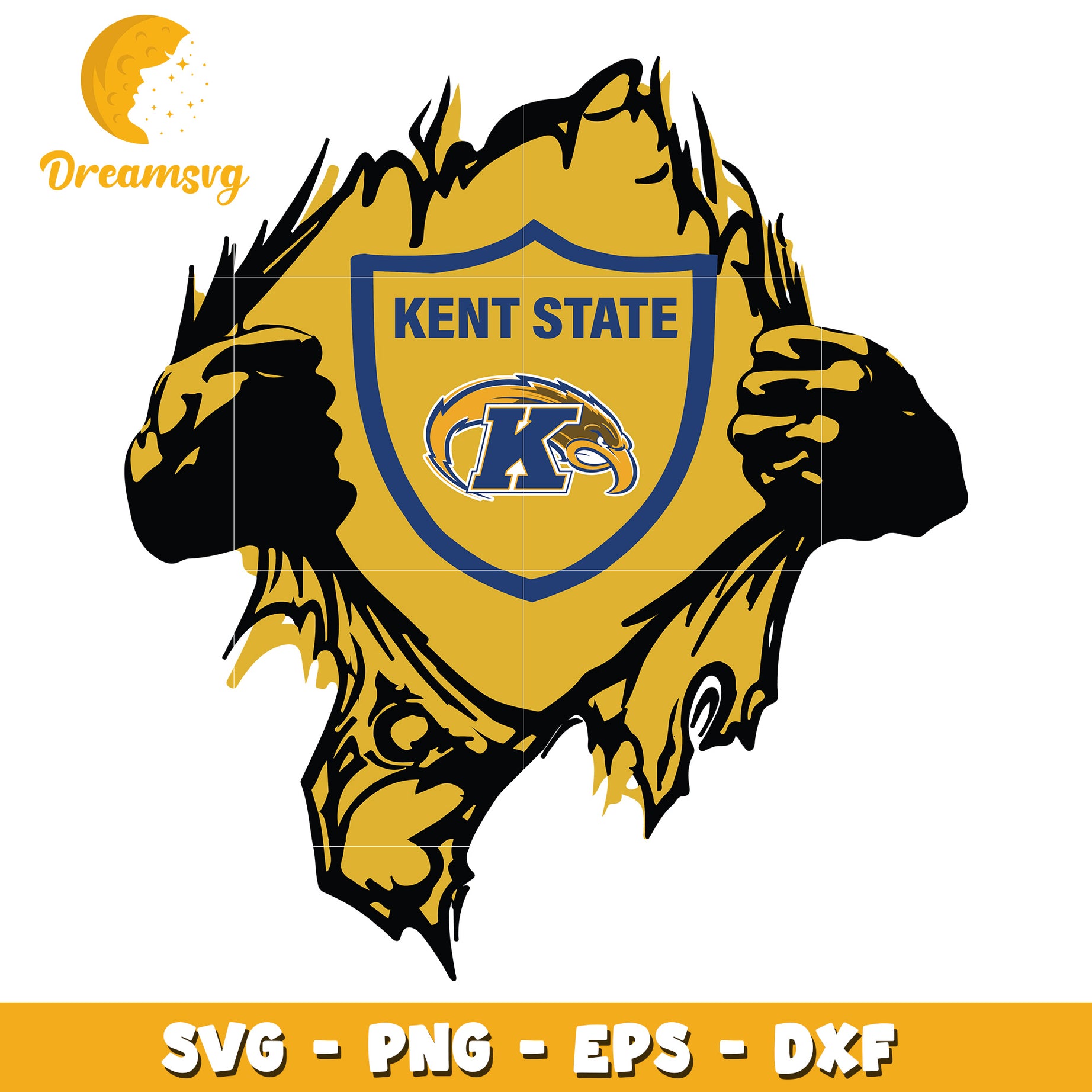 Kent State Ripped Shirt SVG PNG EPS DXF