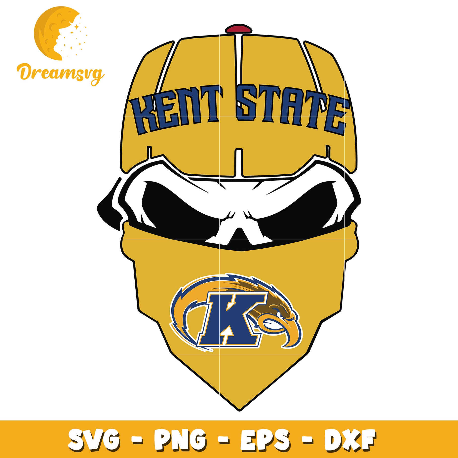 Kent State Skull Mask SVG PNG EPS DXF