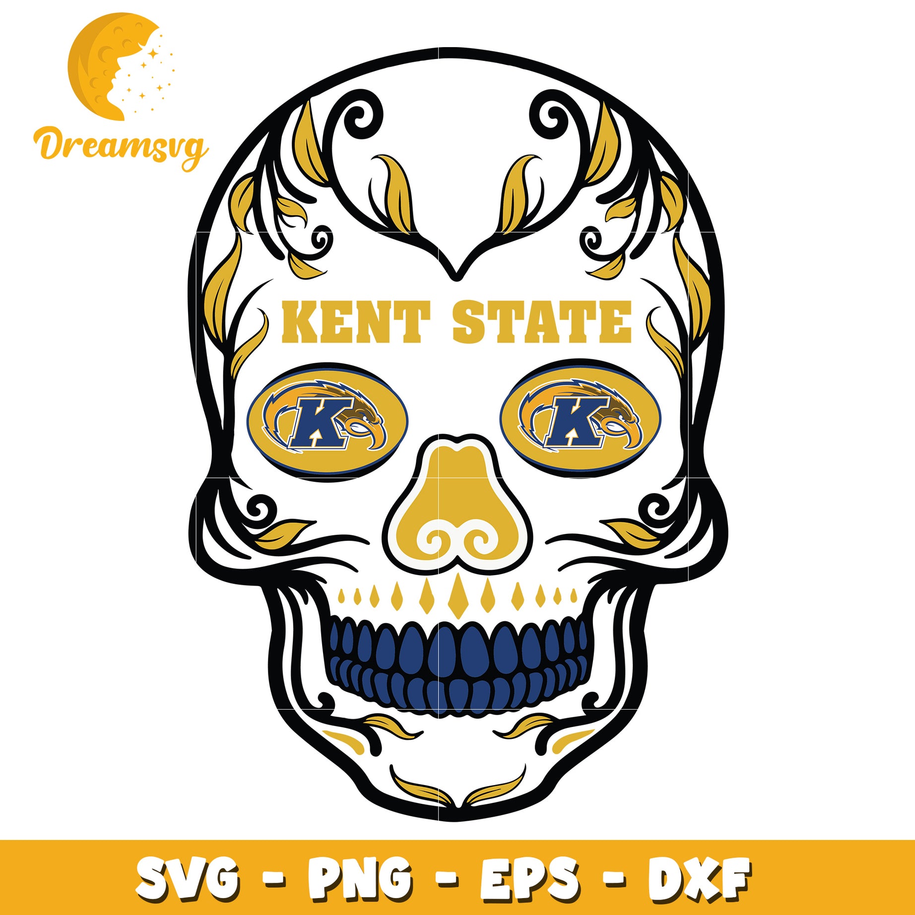 Kent State University Skull SVG Design for Creative Projects