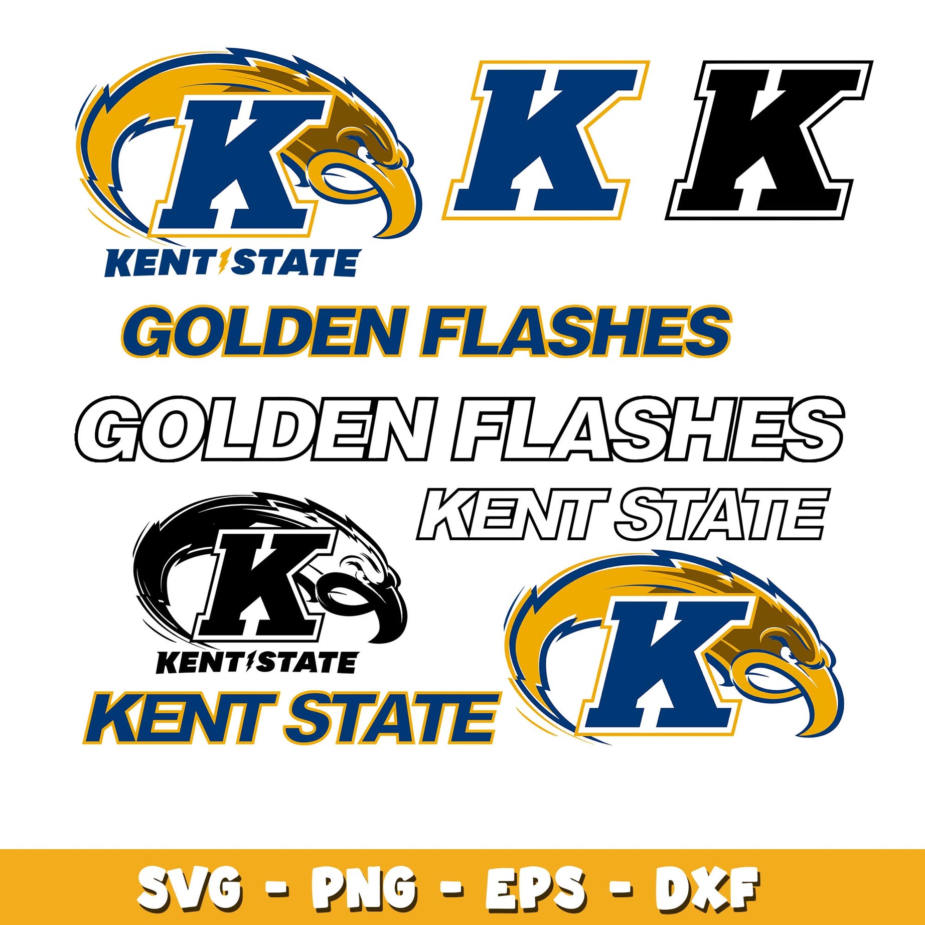 Kent State Golden logo Bundle svg, Kent State logo svg, ncaa svg 