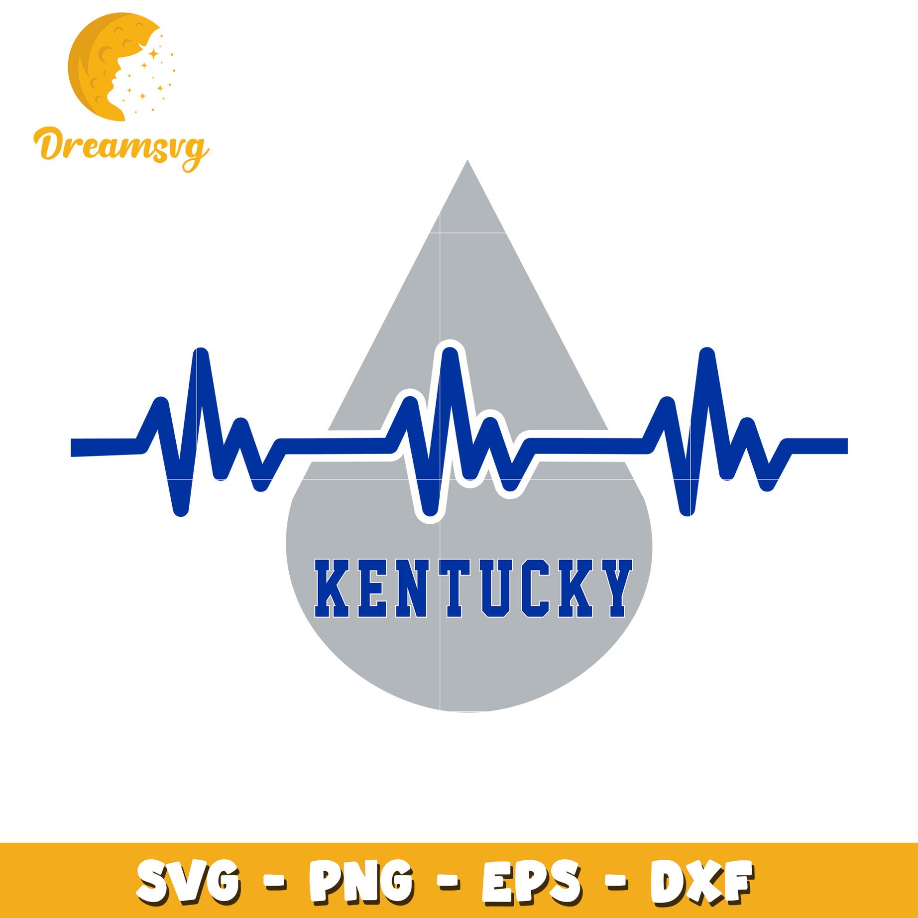 Kentucky Heartbeat Water Drop SVG Cut File