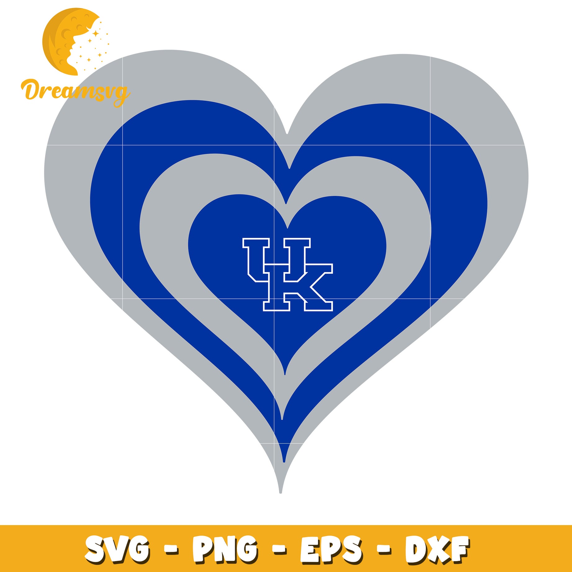 Kentucky Wildcats Heart SVG Cut File