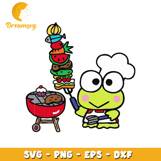 Keroppi BBQ Grill SVG PNG EPS DXF