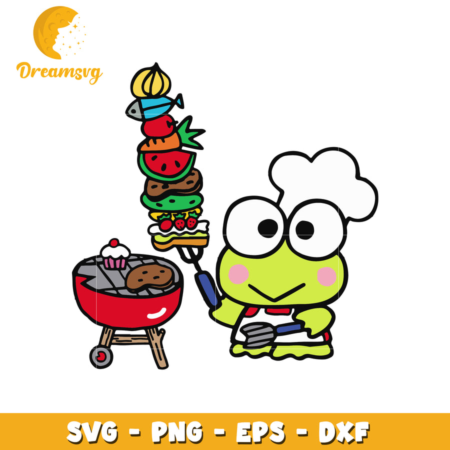 Keroppi BBQ Grill SVG PNG EPS DXF