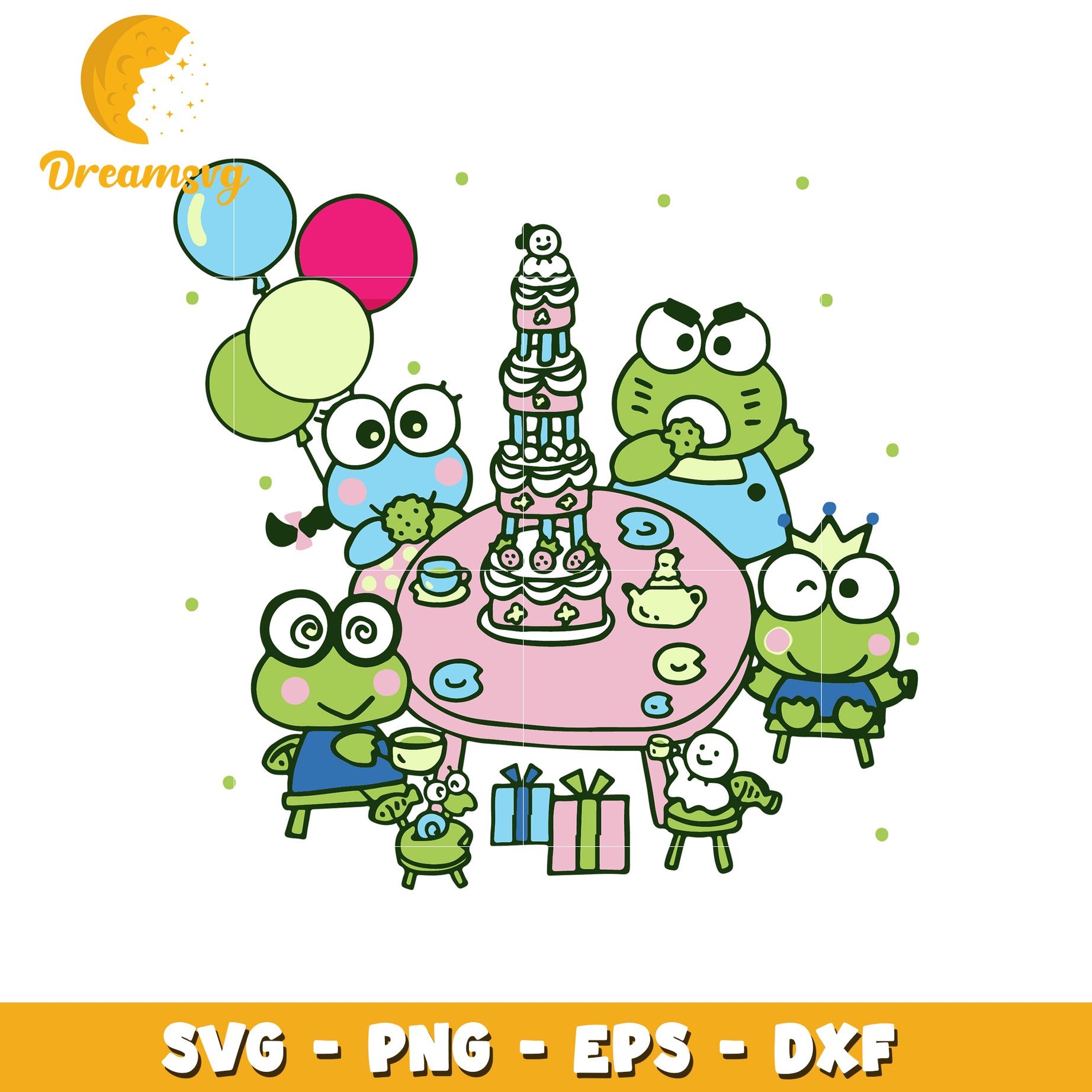 Keroppi Birthday Party SVG PNG EPS DXF