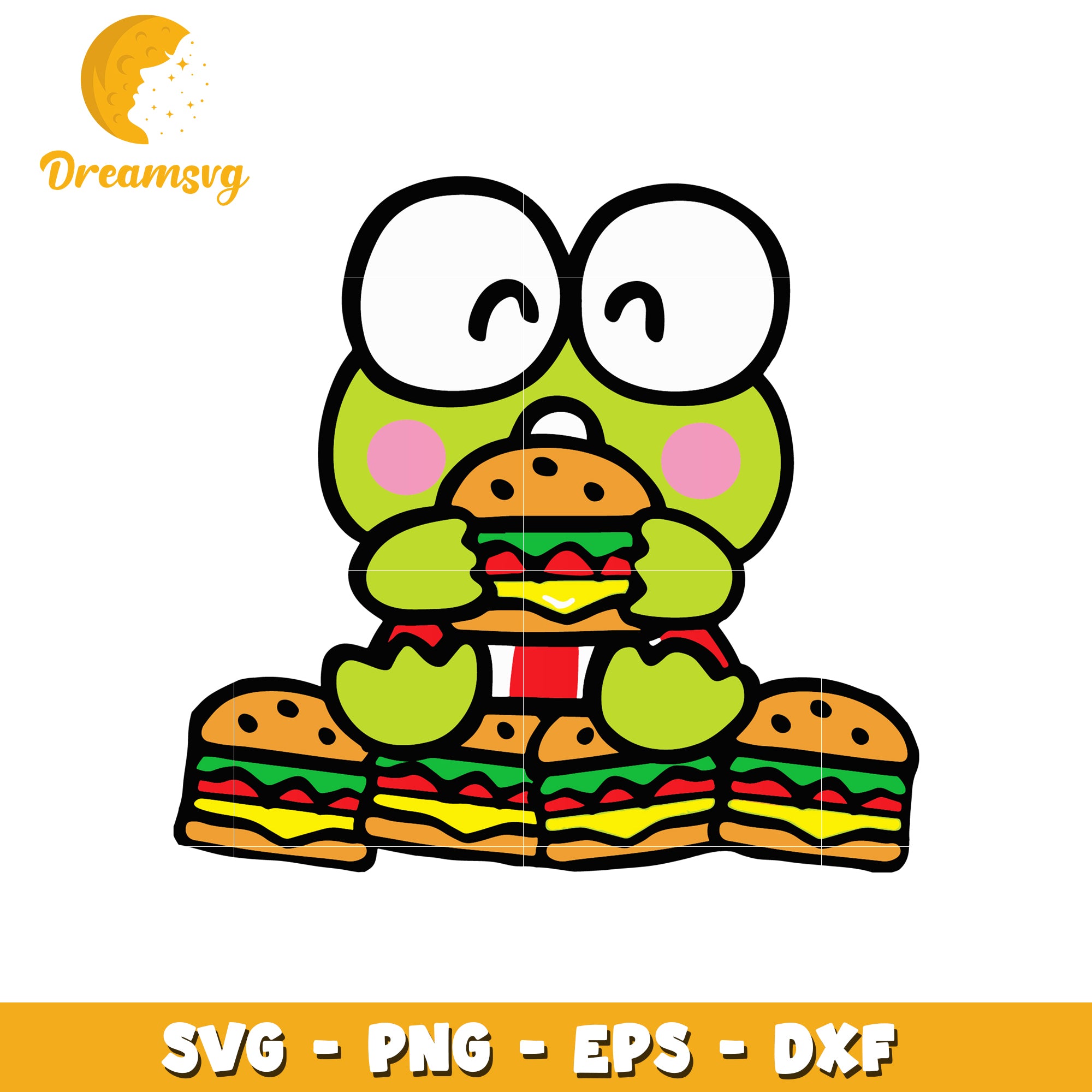 Keroppi Burger SVG PNG EPS DXF Cut File