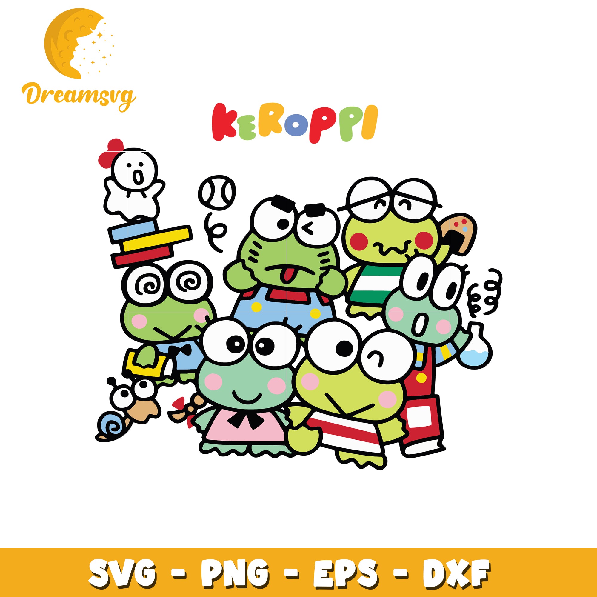 Keroppi SVG Bundle Cute Frog Friends PNG EPS DXF – DreamSVG Store