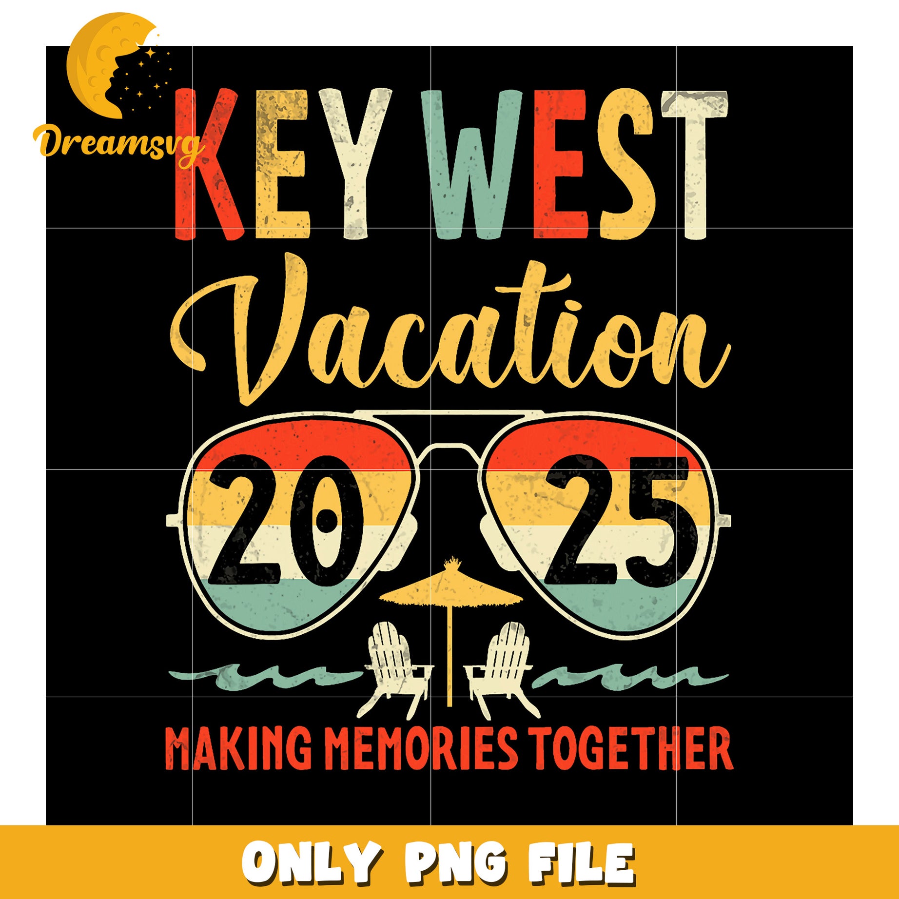 Key West Vacation 2025 PNG Design