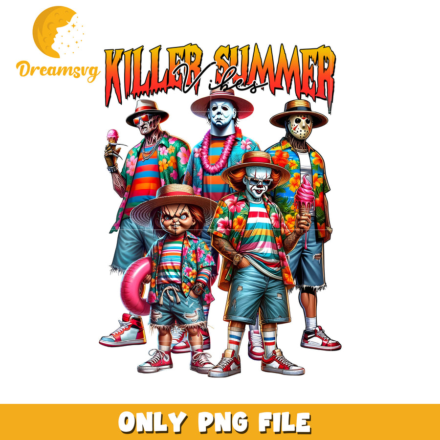 Killer characters summer vibes png, summer time vibes png