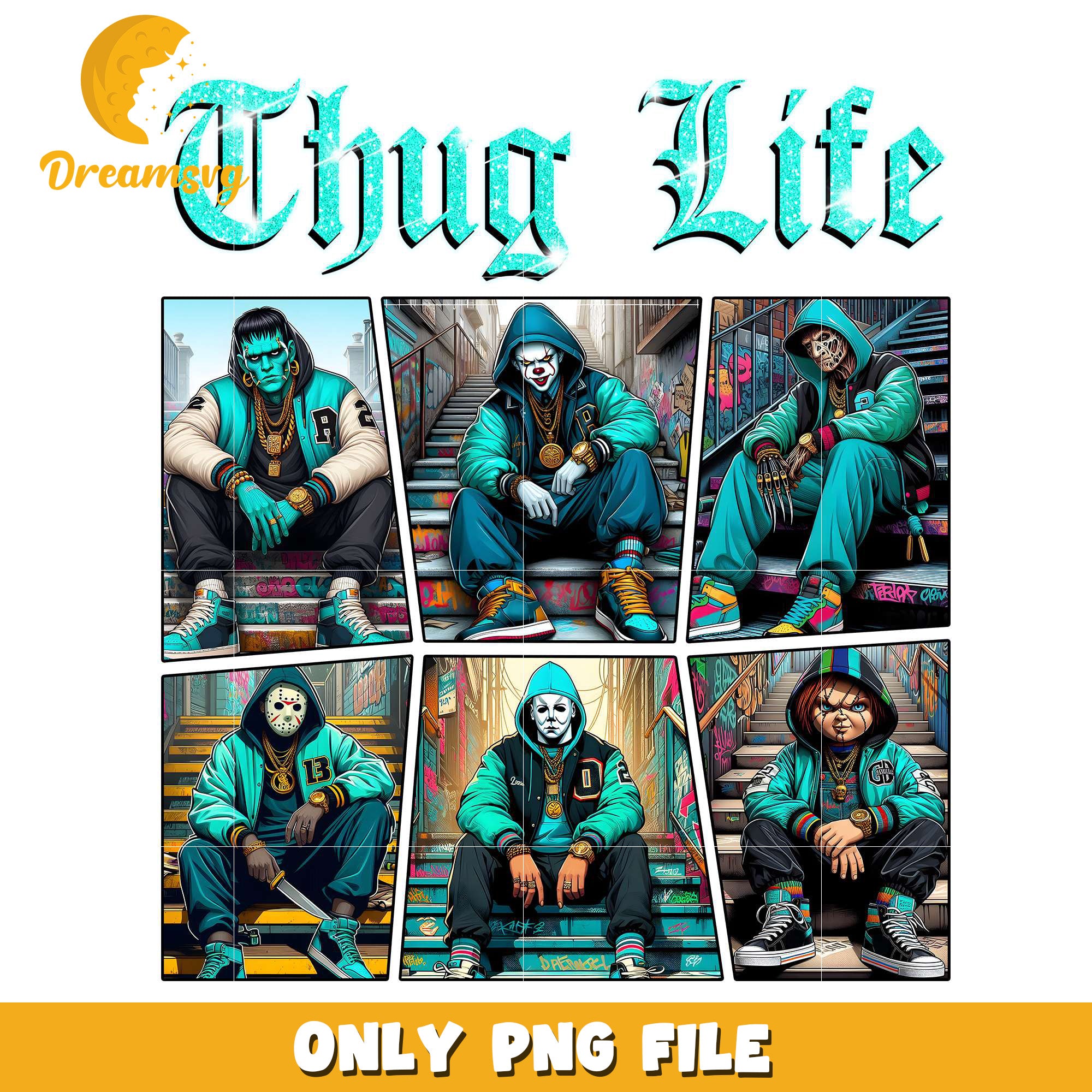 Killers blue thug life png, halloween era​​ png, halloween candy png