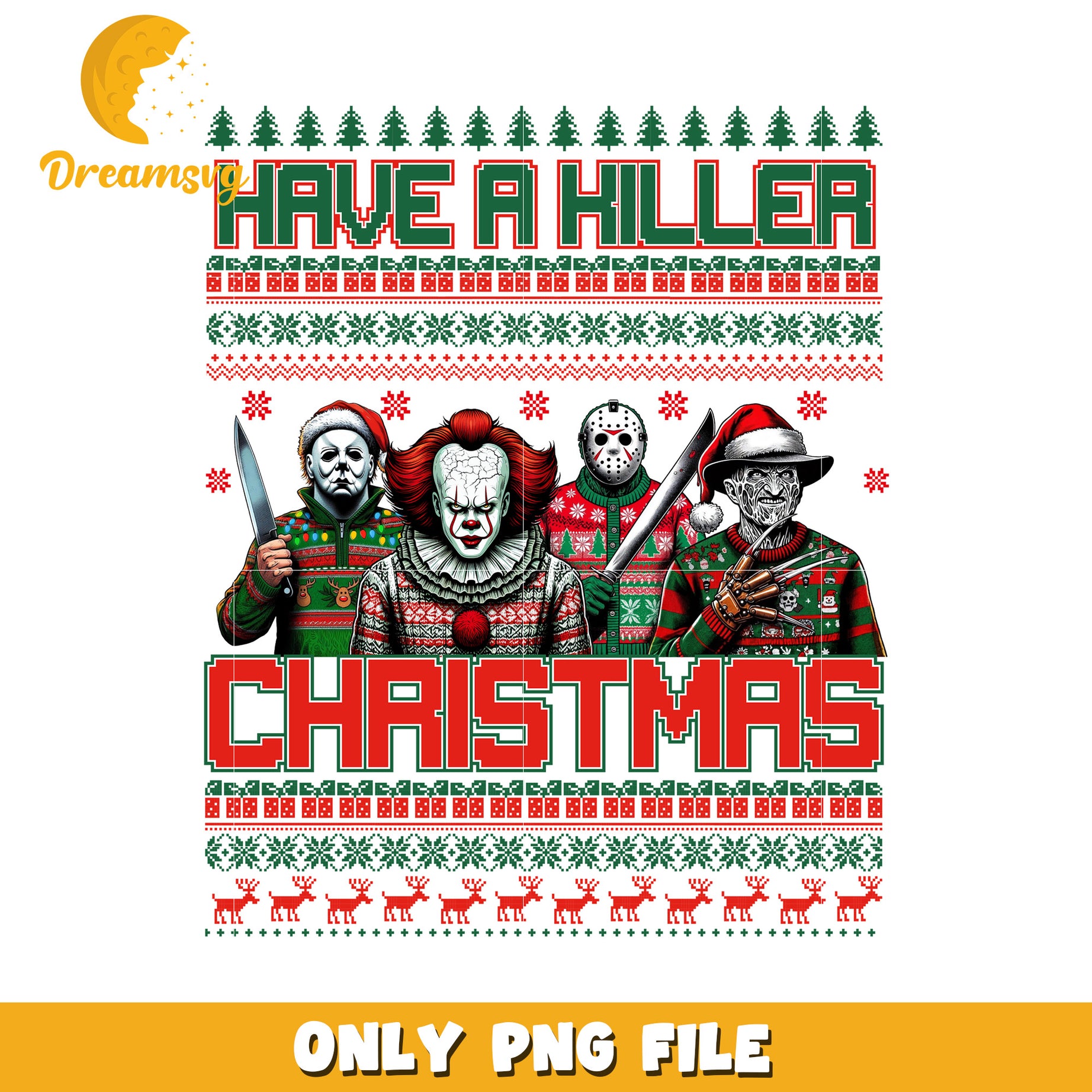 Killers christmas png, killers designs png, christmas cartoon png