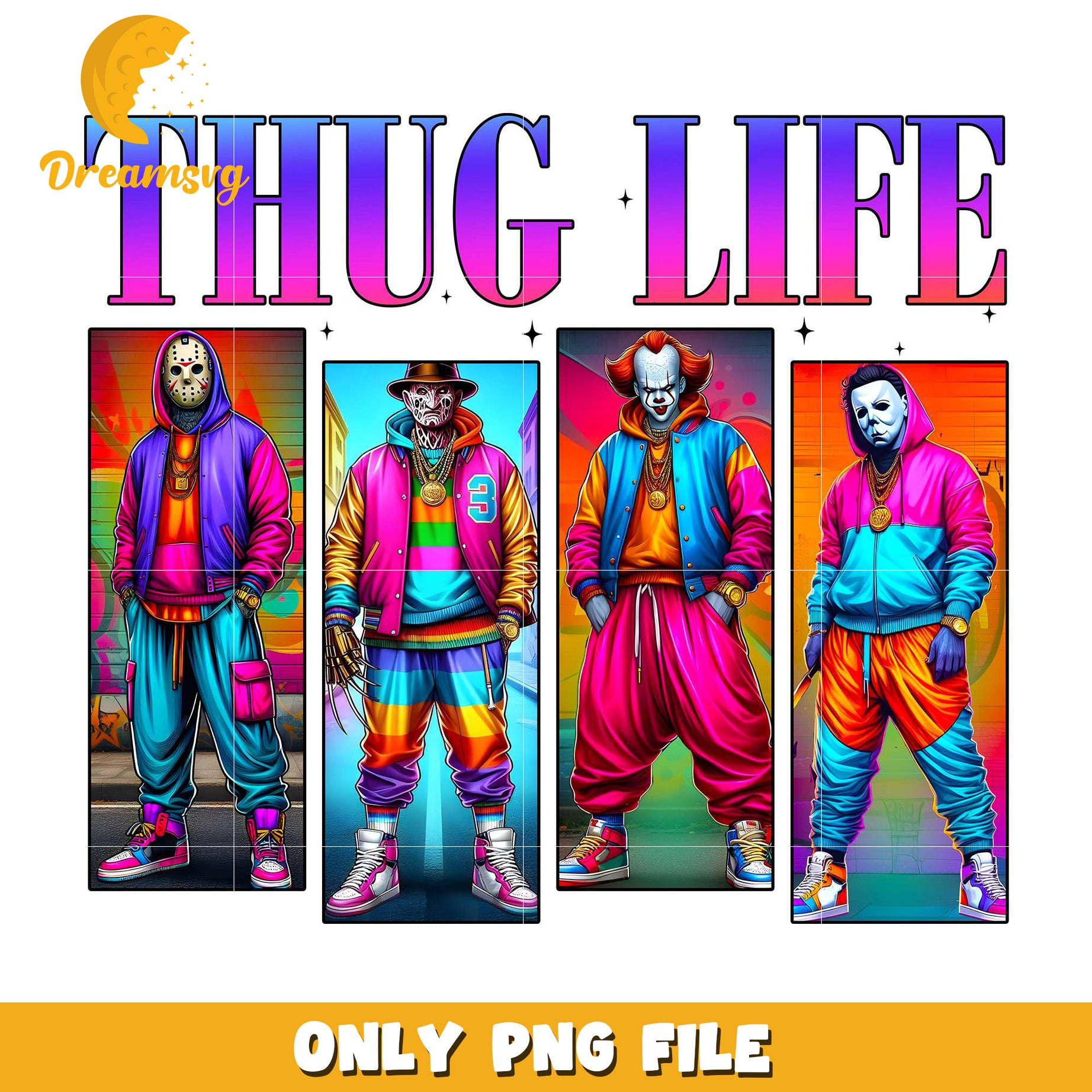 Killers neon thug life png, halloween era​​ png, halloween candy png