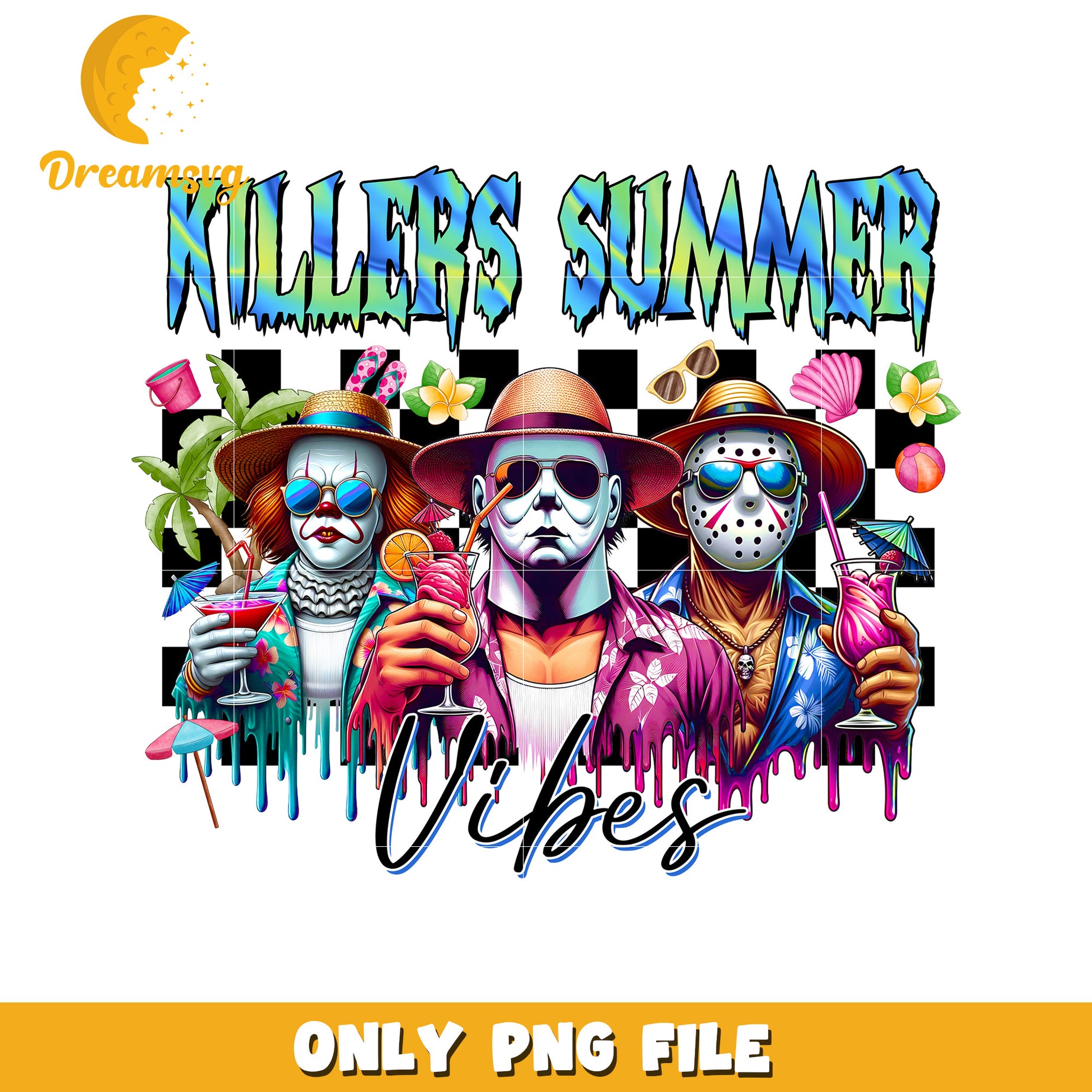 Killers summer png, summer time vibes png, killer horror png