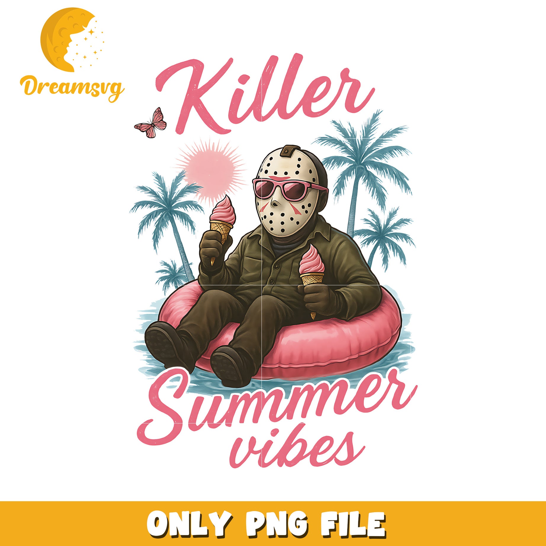 Killer summer vibes jason png, killer characters png, halloween png