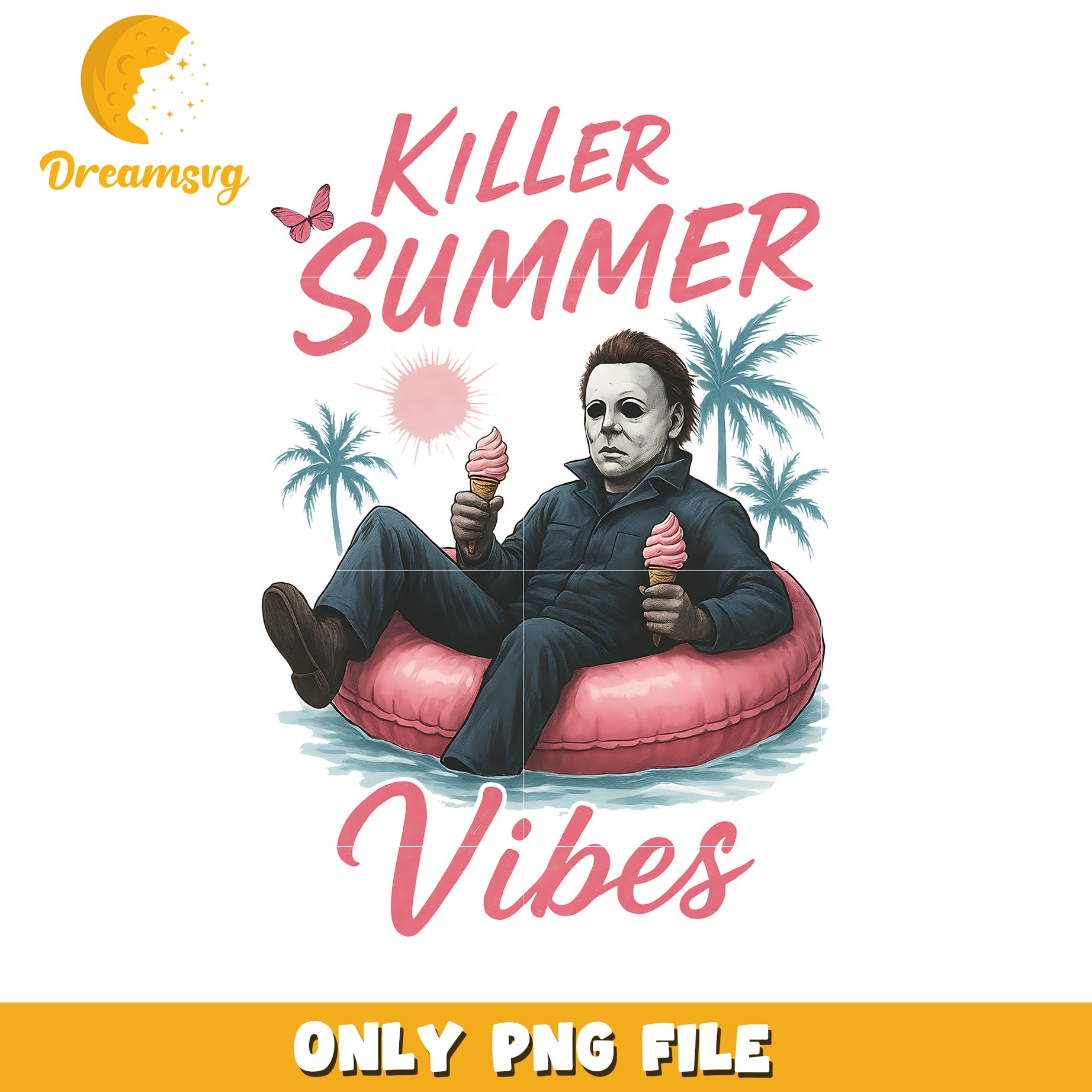 Killer summer vibes michael png, halloween png, halloween toys png