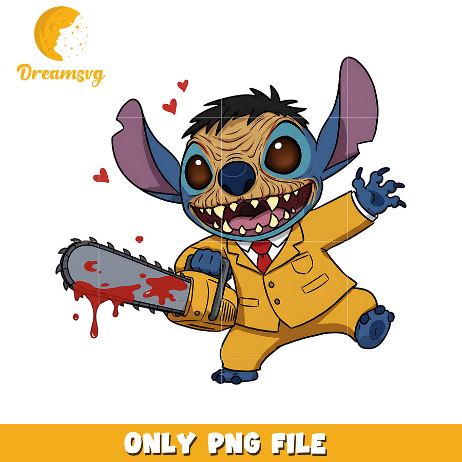 Killers with chainsaw stitch png, spirit halloween png, halloween stitch png