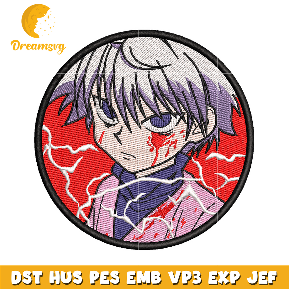 Killua Round Patch embroidery design