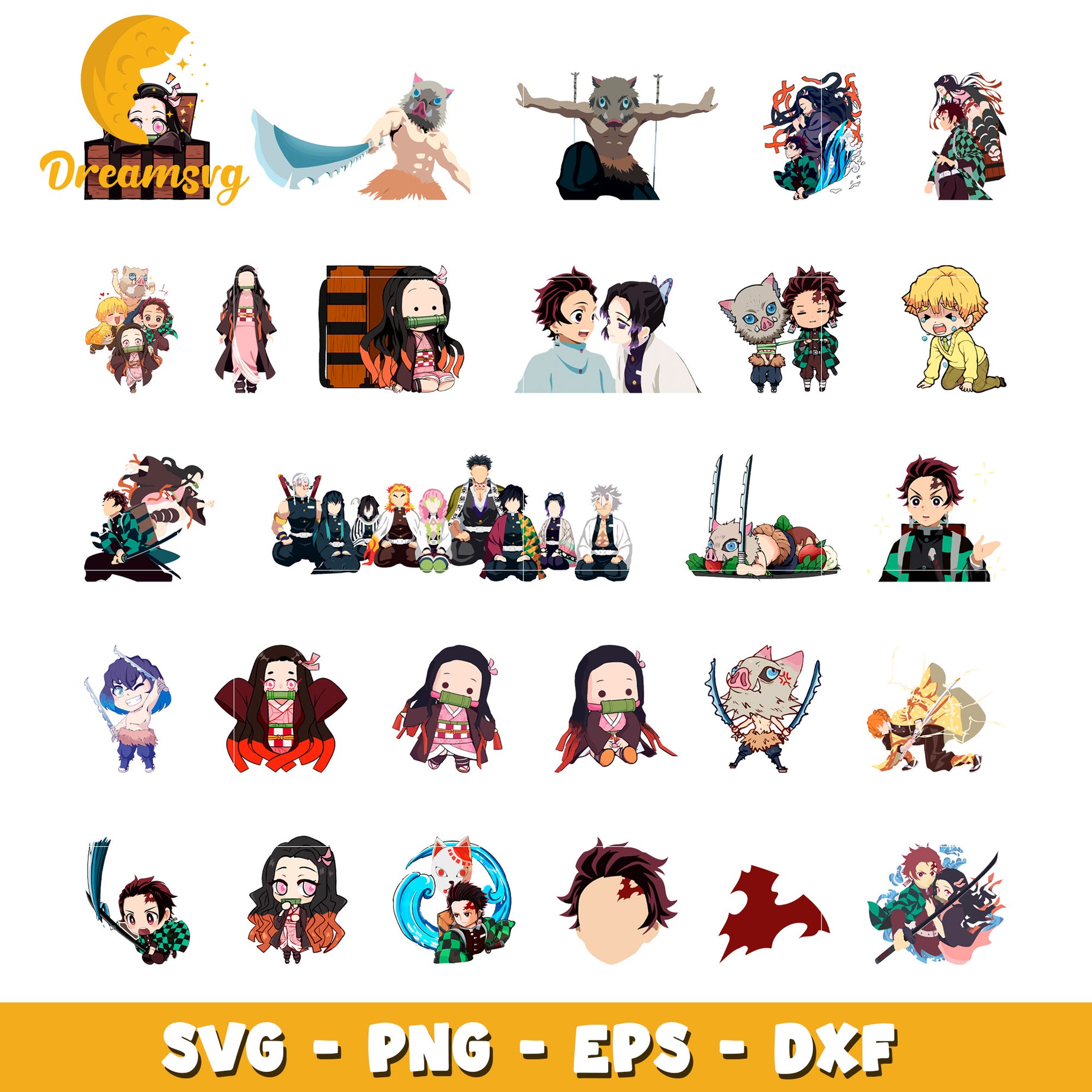 Kimetsu no yaiba characters bundle svg, Kimetsu no yaiba svg