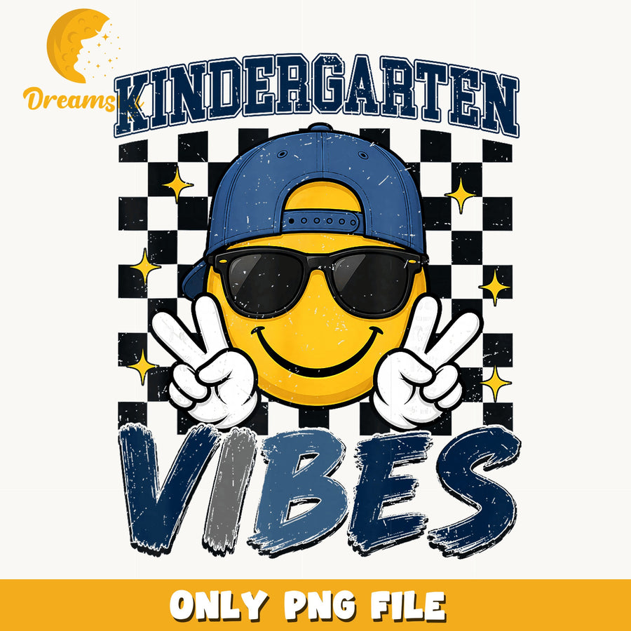 Kindergarten Vibes PNG, Smiley Face Back To School, Cool Kid PNG