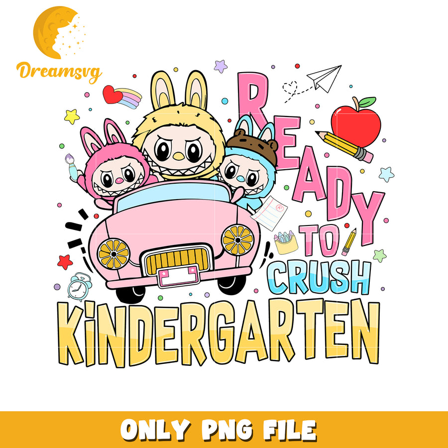 Kindergarten labubu design png, have a seat labubu​ png, labubu doll png