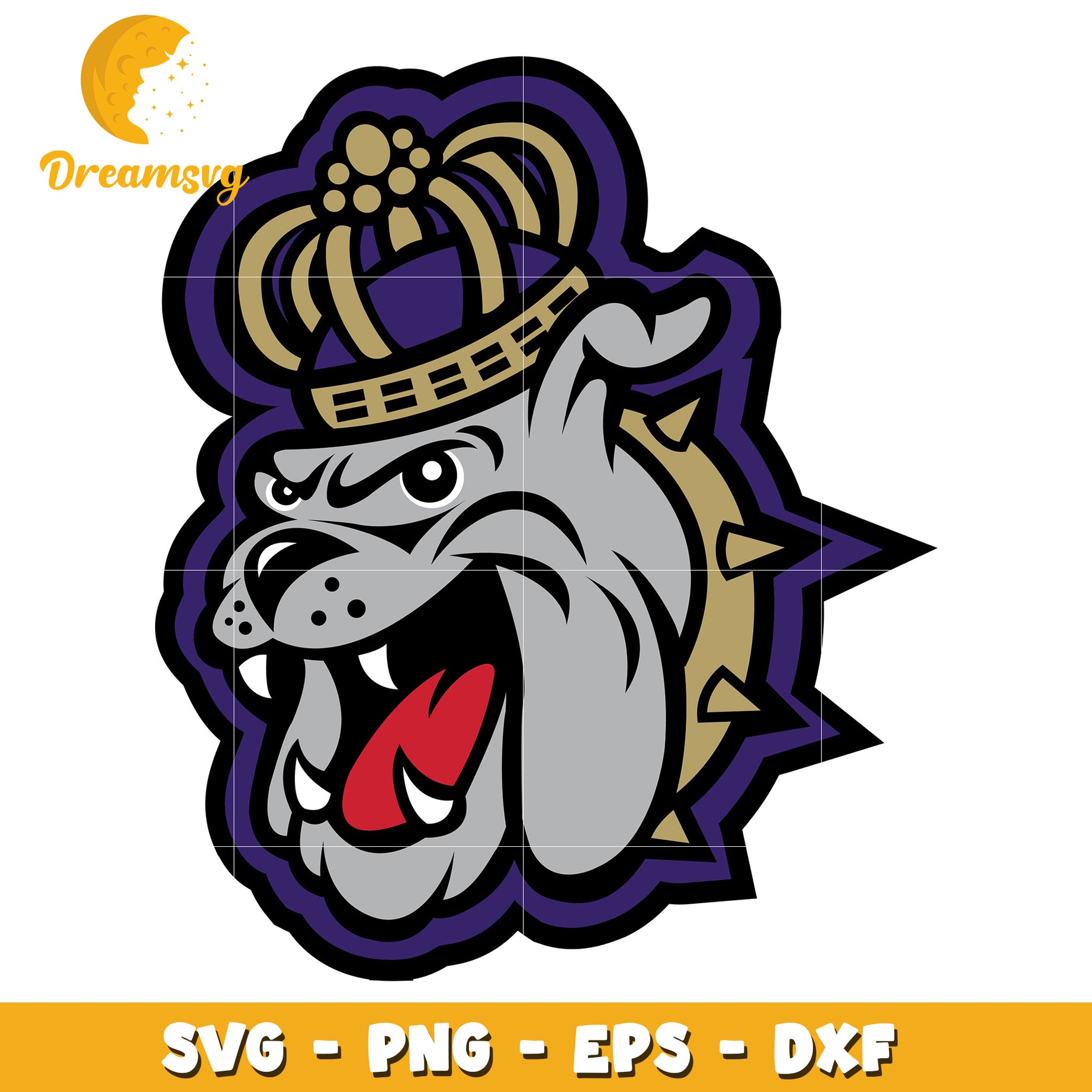 King Bulldog Mascot SVG PNG EPS DXF