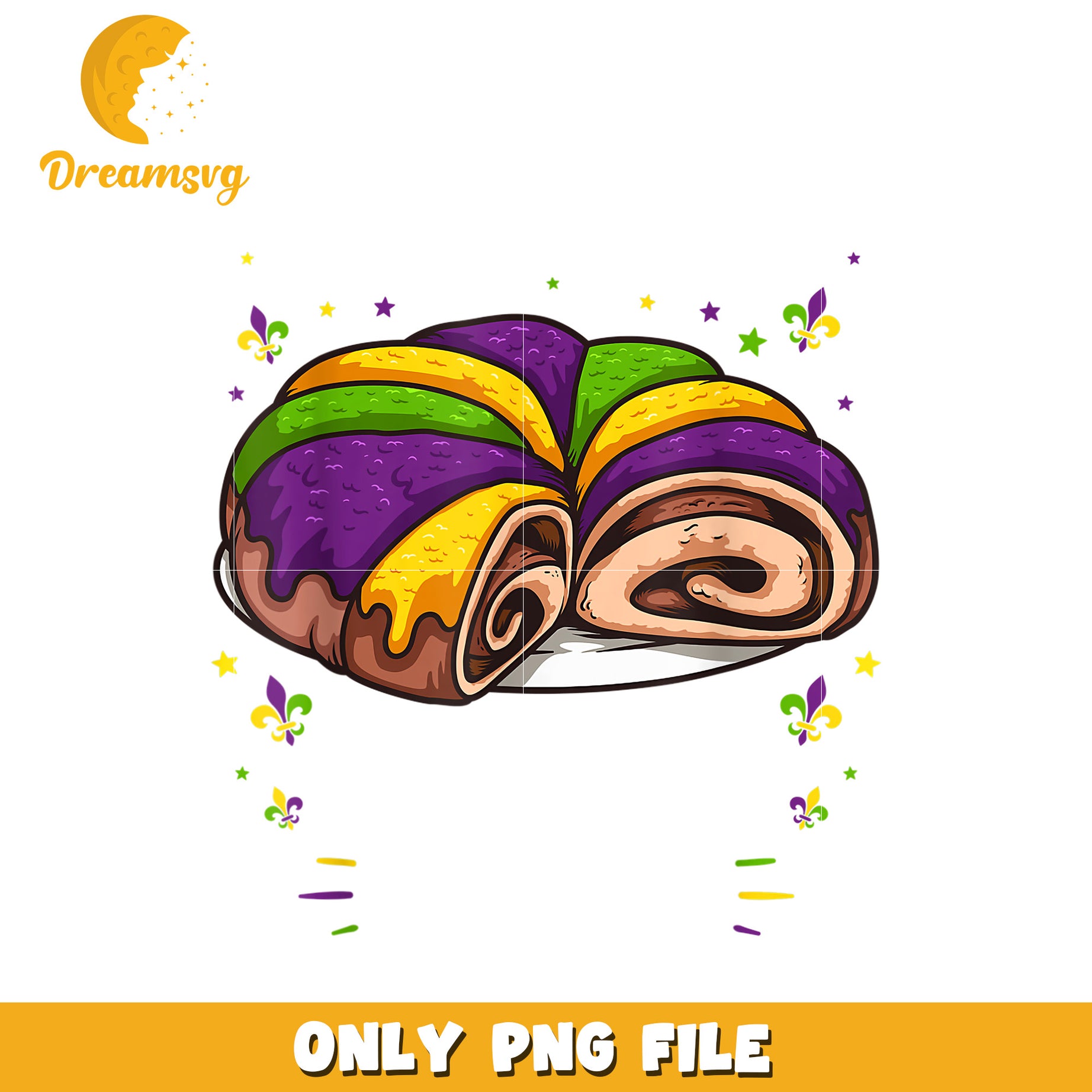 King cake calories don't count png, mardi gras king cake png