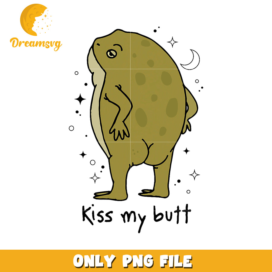 Kiss My Butt Frog PNG Design